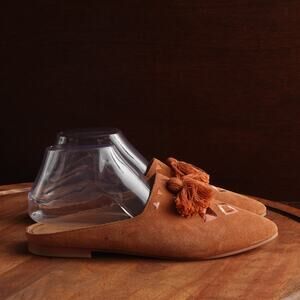 Soludos Mules WMS SZ 8.5 Brown Suede Slip On Western Coastal Southwestern Flats